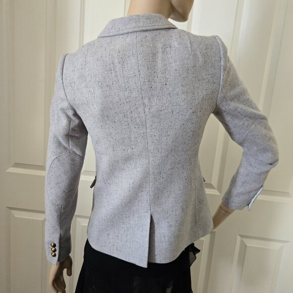 Banana Republic Equestrian Style Jacket SZ 2P Speckled Gray - Picture 4 of 11
